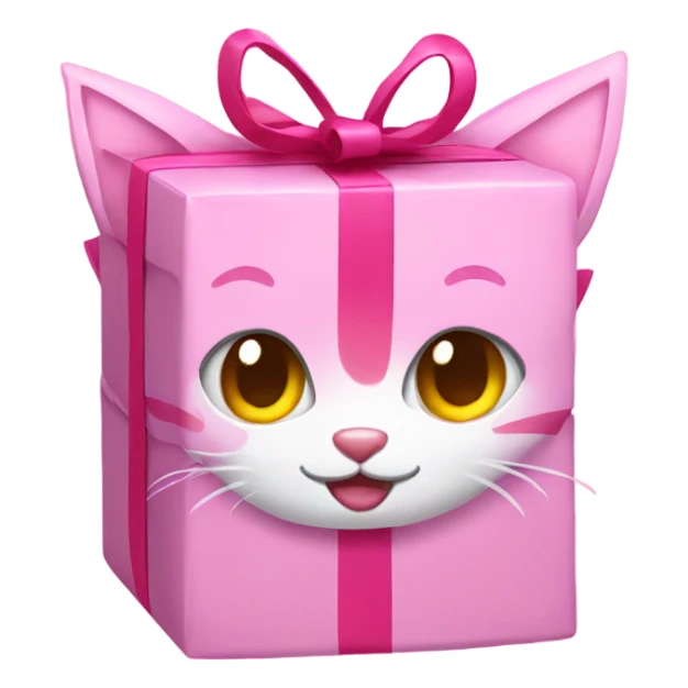 Pink Present with cat ears sticker