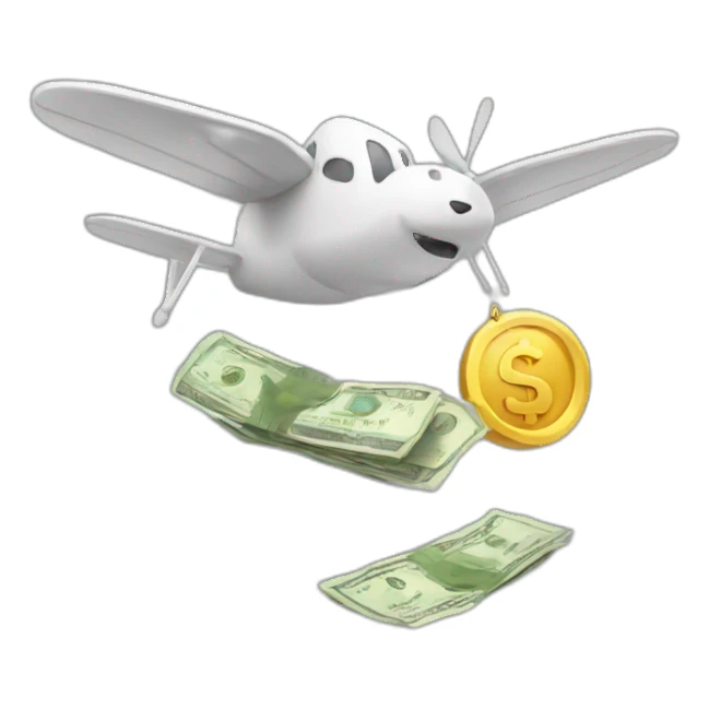 flying money sticker