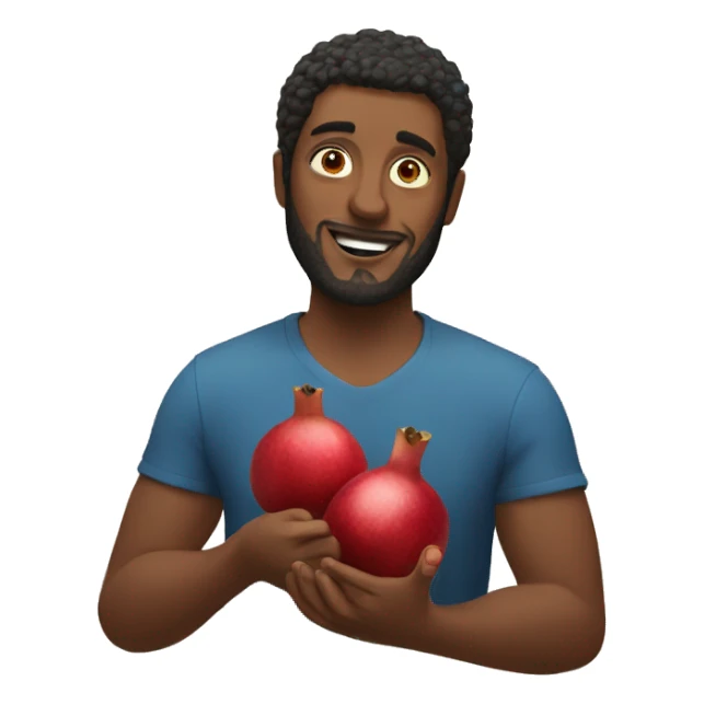 Man holding 2 pomegranates  sticker