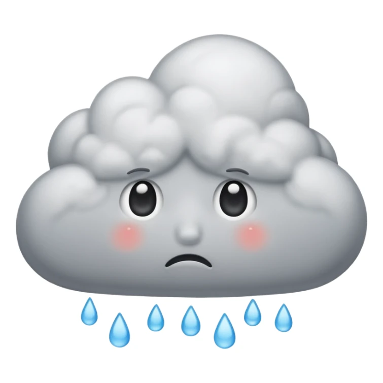 A sad cloud emoji sticker