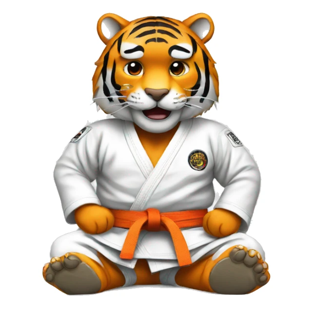 Tiger sitting black belt jiu-jitsu  sticker