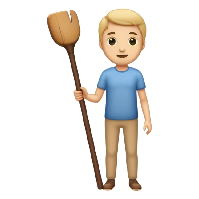 Man holding a stick  sticker