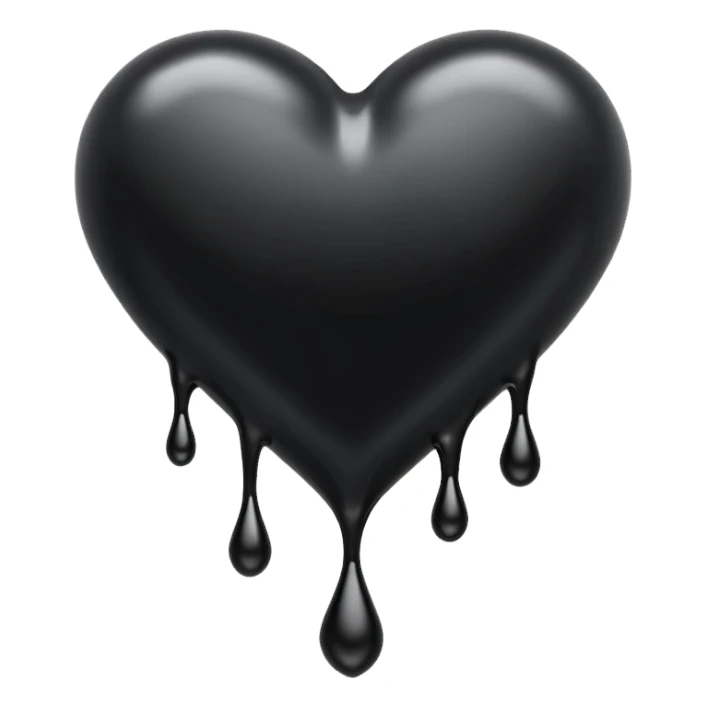 Dripping inky black heart sticker