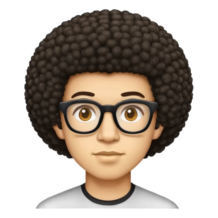 light skin nerd with afro sticker