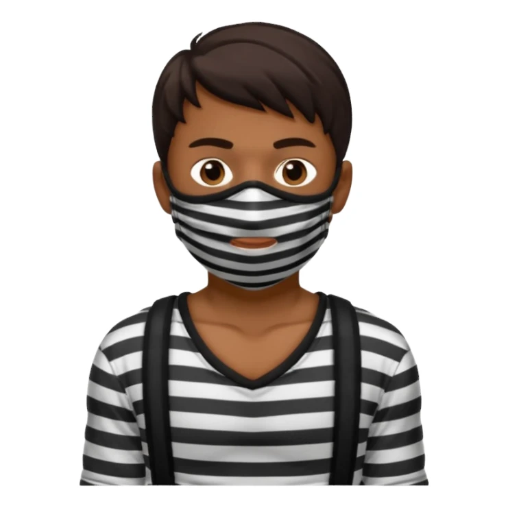 thief, with stripped shirt, facemask. sticker