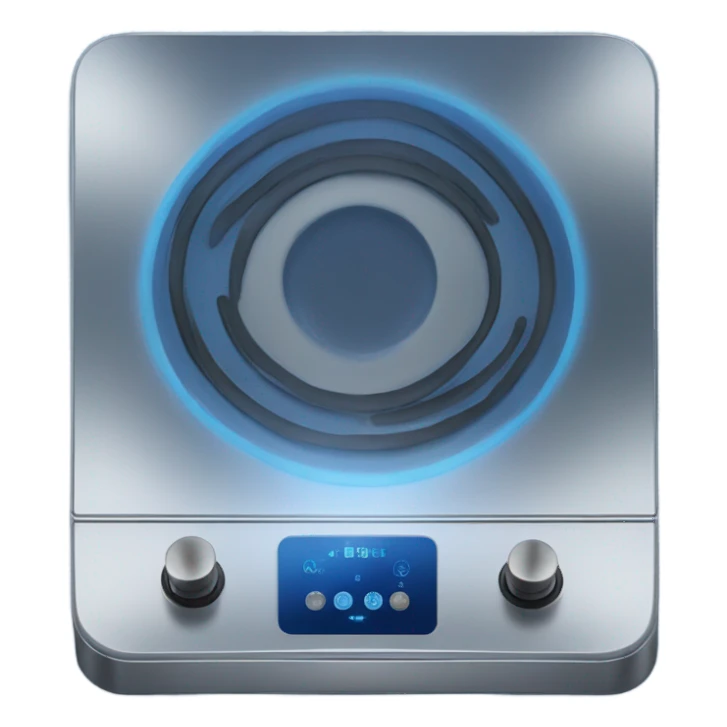 induction stove glowing blue sticker