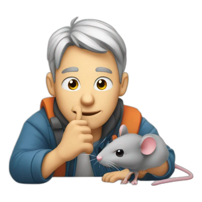 Guy cosing with a mouse instead of a keybkard sticker