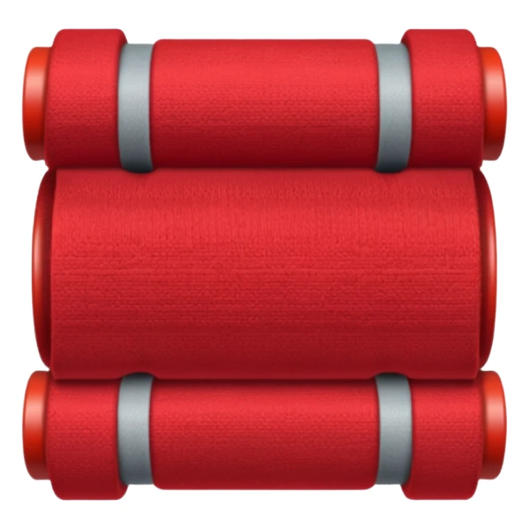 A full red rug, rolled up sticker