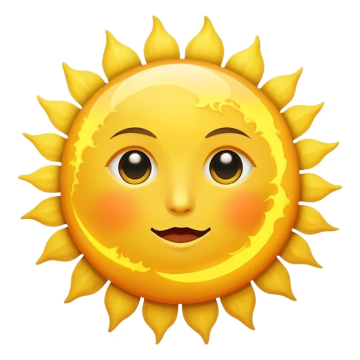 big sun with small tiny yellow moon beside it sticker