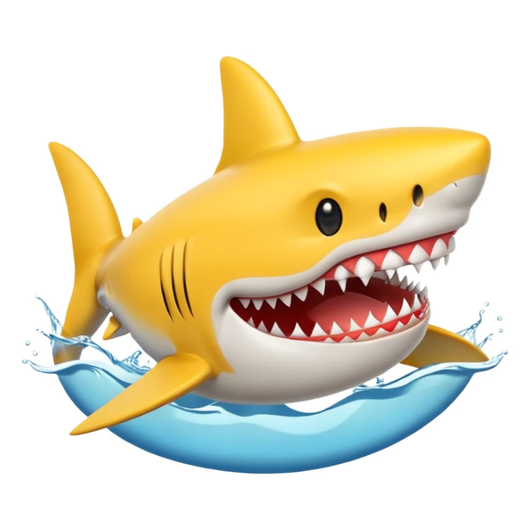 Shark eating a smiley face sticker