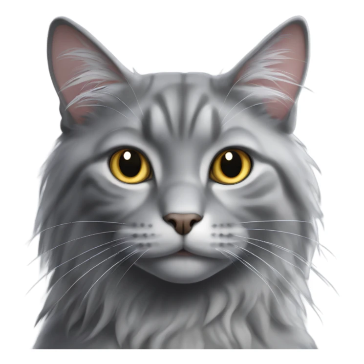 fold-eared long-haired gray cat sticker