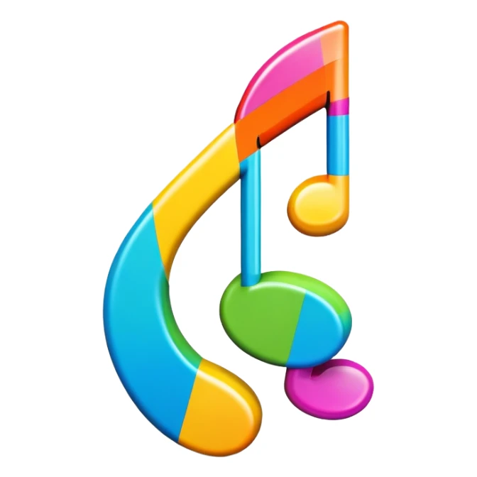 3D goofy music icon logo note  no background unique  sticker