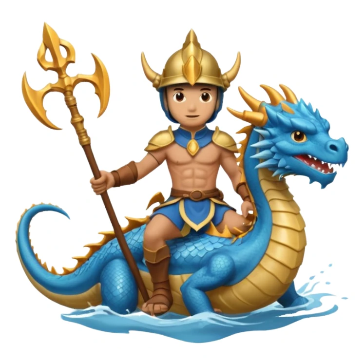 man riding water elemental dragon sticker