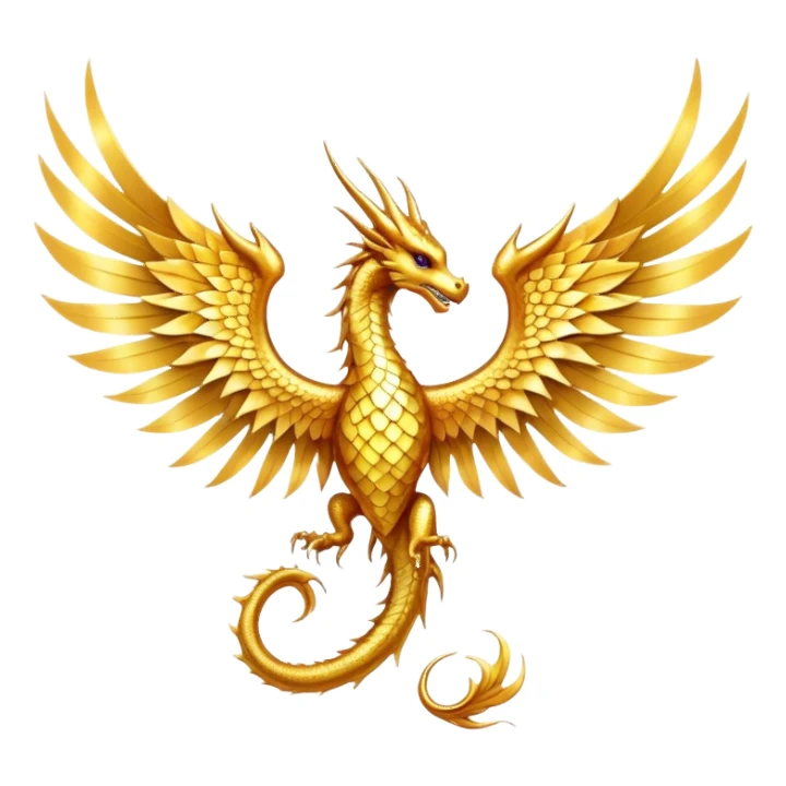 Golden Dragon wings sticker