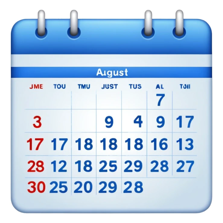  13 August calender emoji sticker