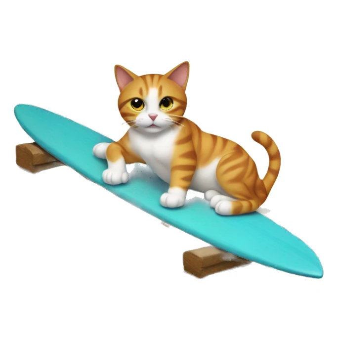 Cat on surfplank sticker