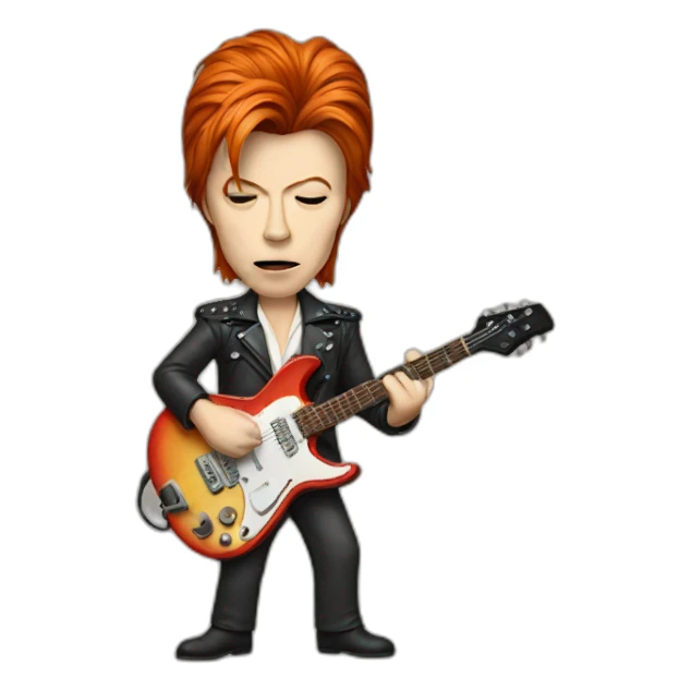 David bowie playing guitar sticker