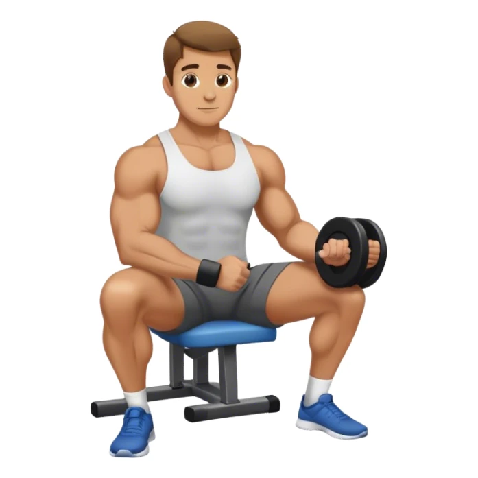 man seated weighted wrist curl sticker