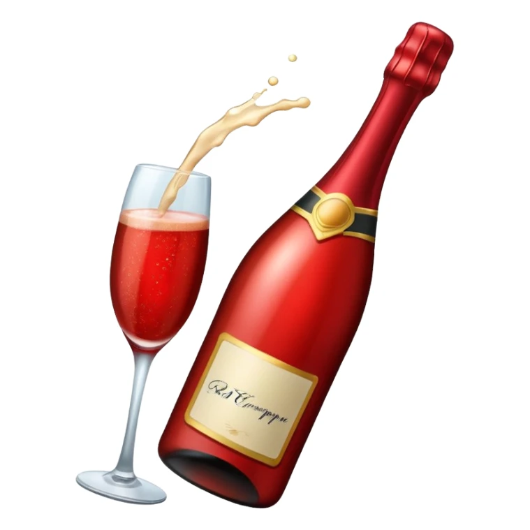 botle champgne RED sticker