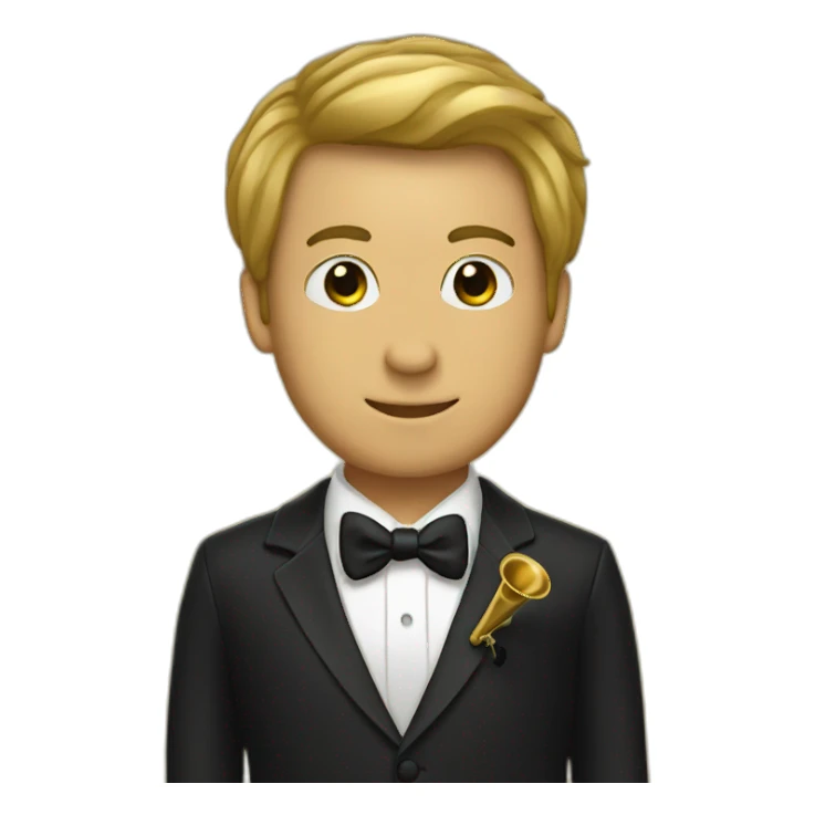 Trombone player in a tuxedo sticker