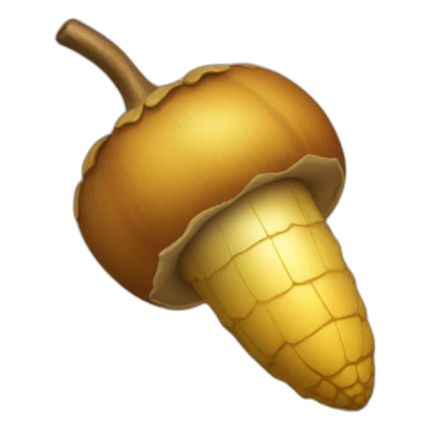single golden acorn sticker