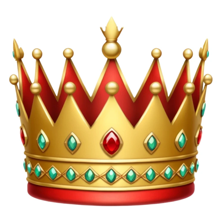 Crown glitter red and golden sticker