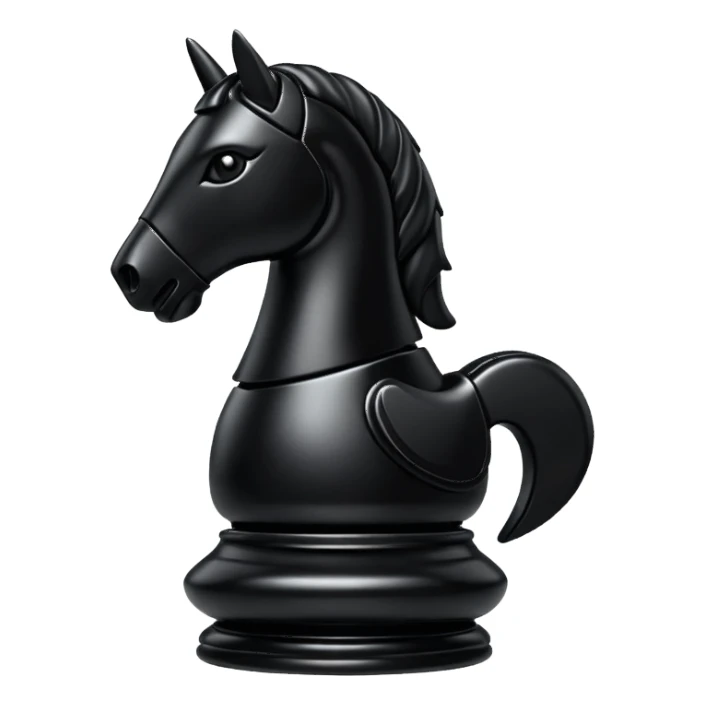black chess pieces, knight piece sticker