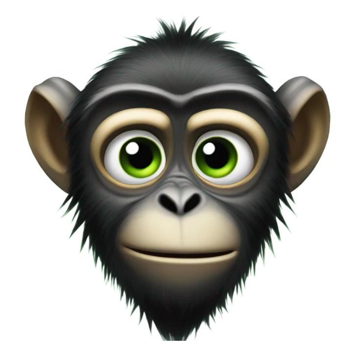 Angry spider monkey with green eyes sticker