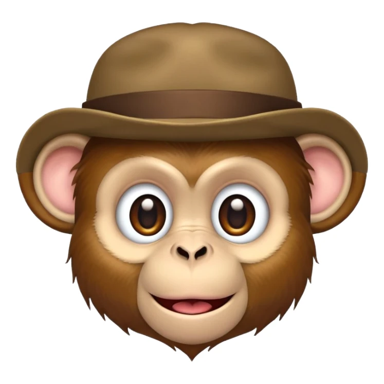 monkey with hat on sticker