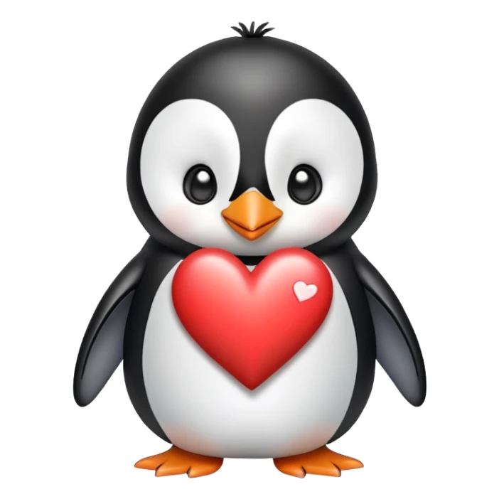 Pinguino con ojos de corazon sticker
