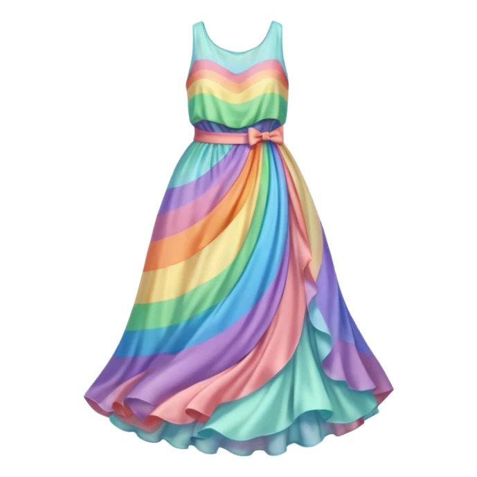 Rainbow pastel dress sticker