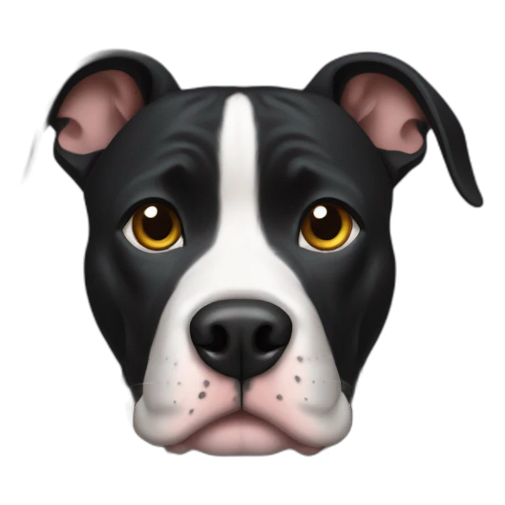 black pitbull with cropped ears sticker