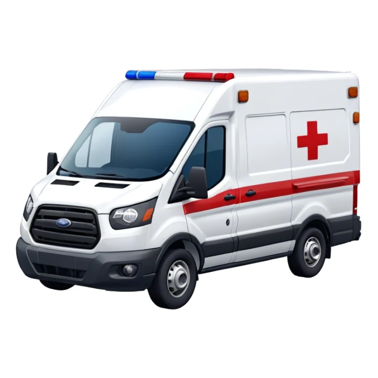 Ambulance - Ford Transit 350 (Model Year: 2021) (Iconic colour: White with red and blue lights) sticker