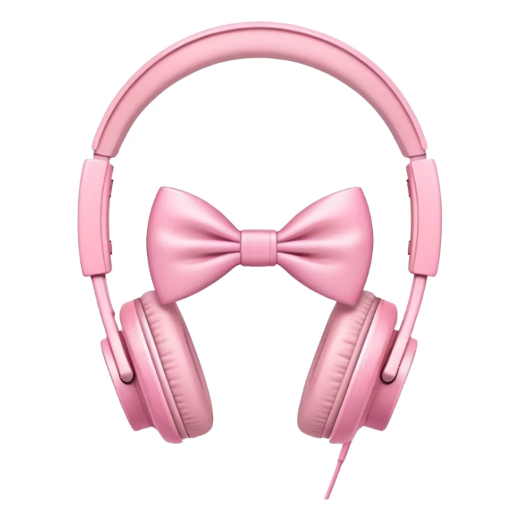 Apple headphones with pink bows  sticker