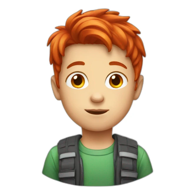 Kid with red hair sticker