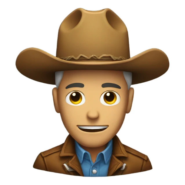 Man with a cowboy hat shaped skull  sticker