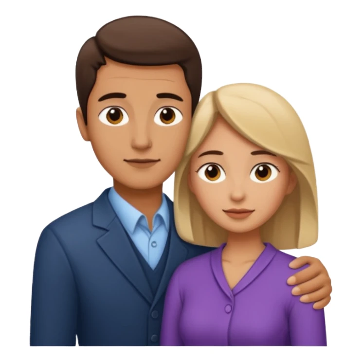 Hombre bajito abrazando a mujer Alta sticker