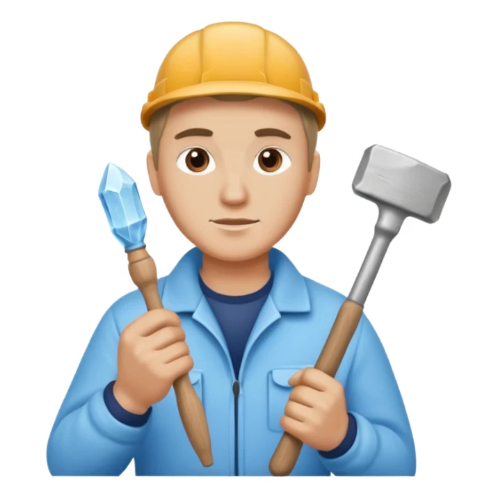 Sculptor with chisel & mallet,Ice Sculptors. sticker