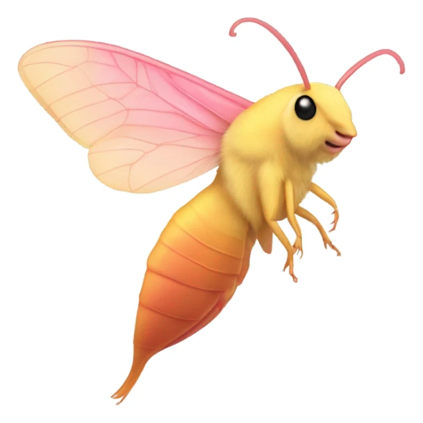 Rosy maple moth side profile with no mouth  sticker