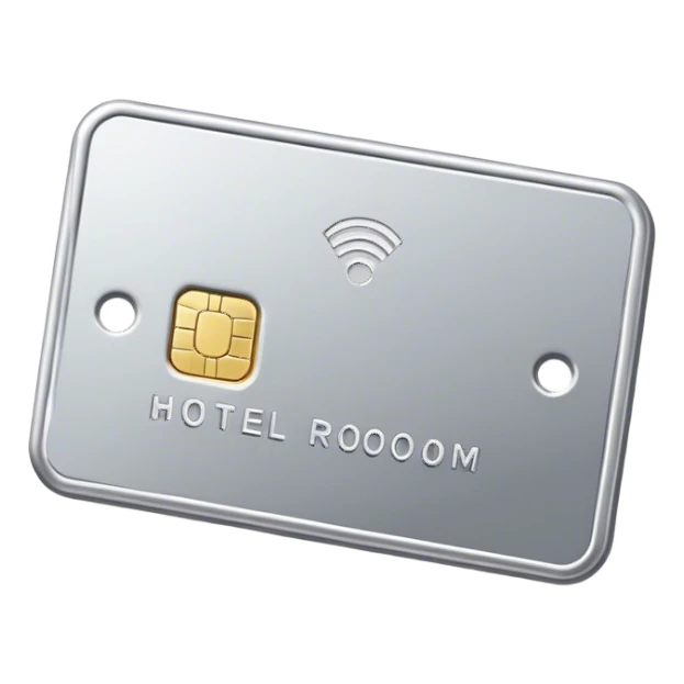 Hotel room keycard, silver  sticker