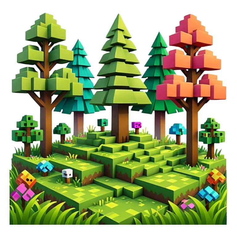 minecraft tematikos magic forest sticker