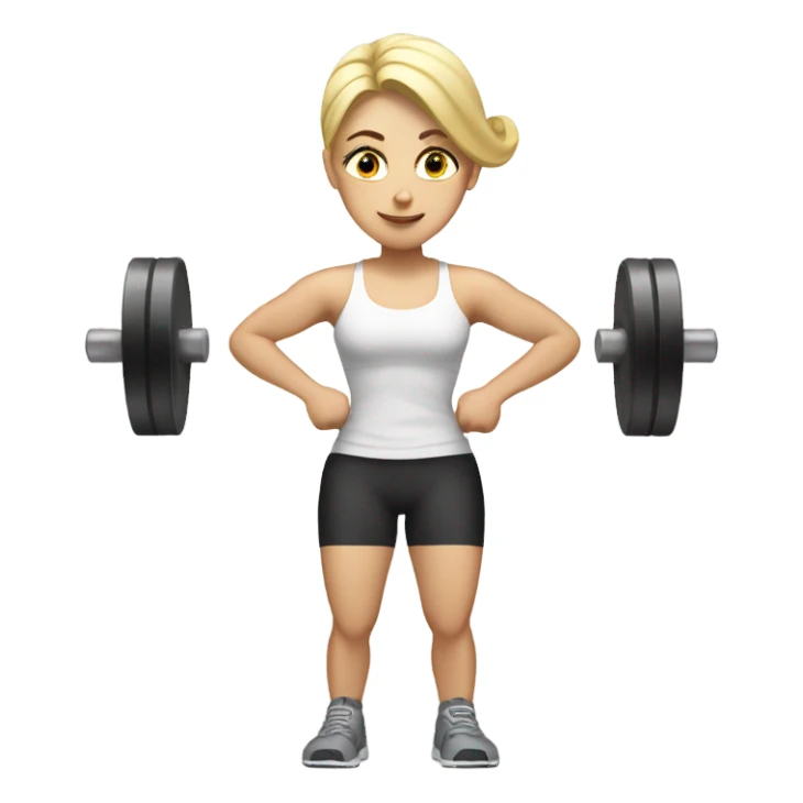 White lady working out with heavy weights sticker