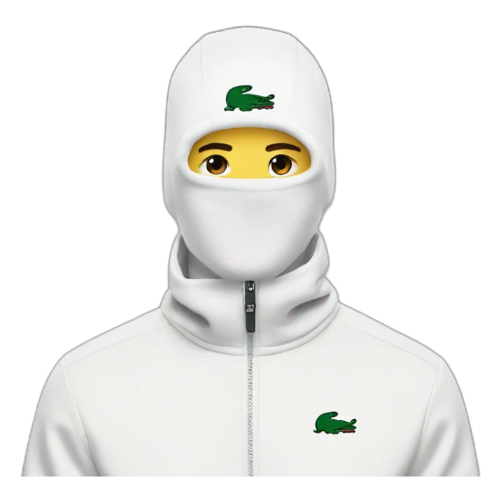 white boy lacoste balaclava with lacoste sticker
