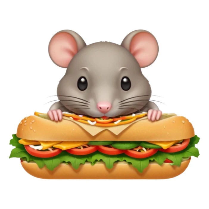 Rat with a banmi sandwiches sticker
