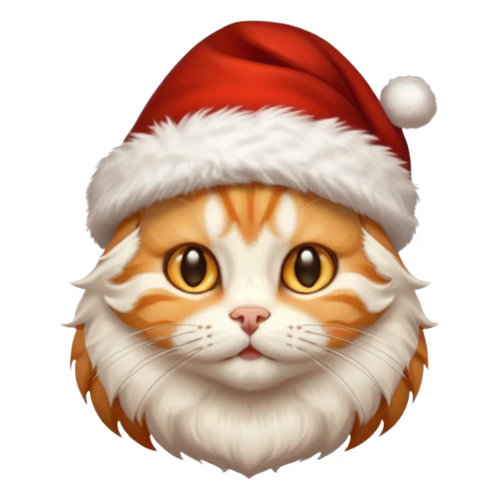Light orange tabby kitty in a Santa hat sticker
