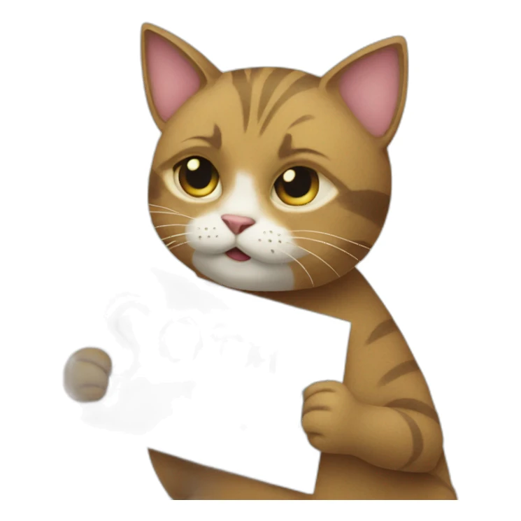 cat hold a sign that says sorry sticker