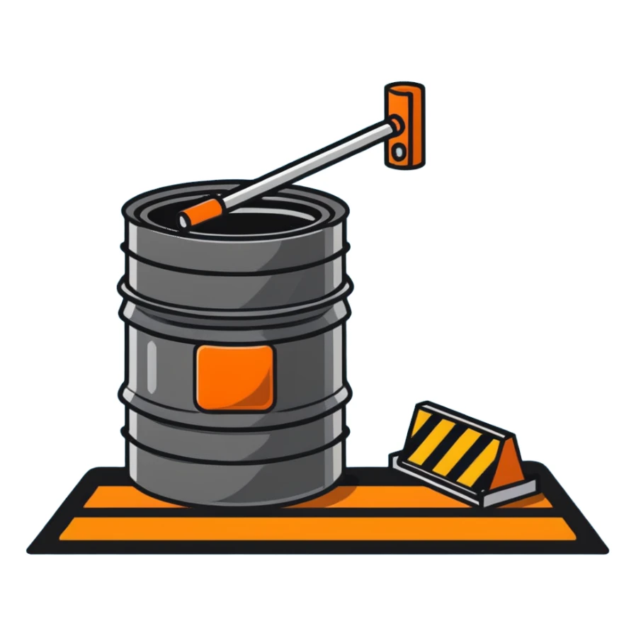 orange road construction barrel sticker