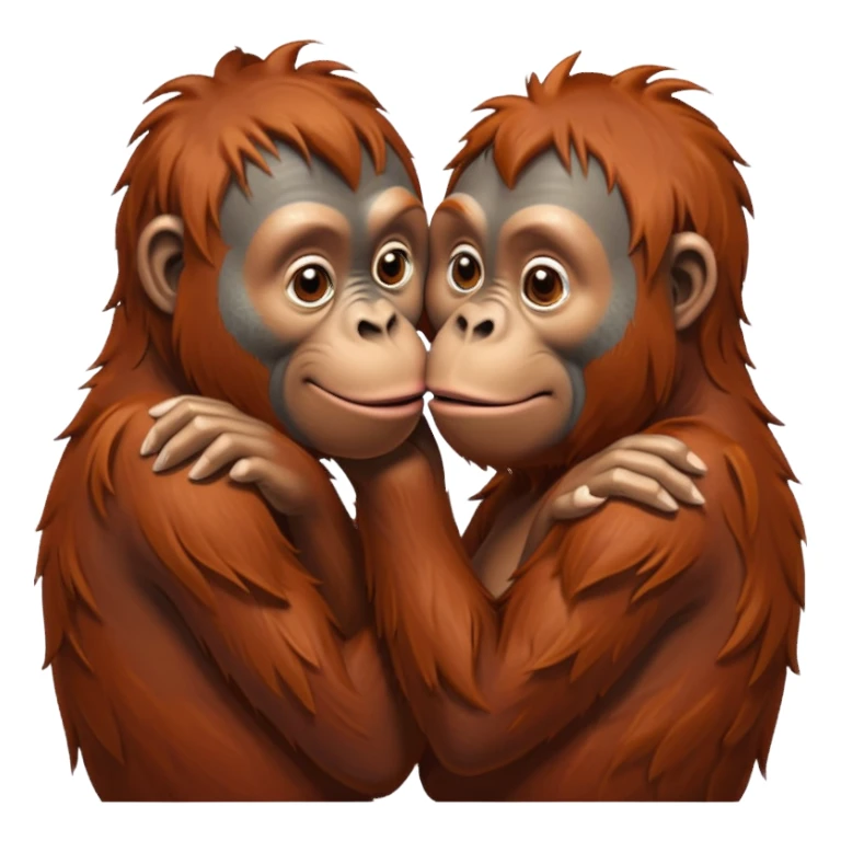 Kissing orangutang sticker