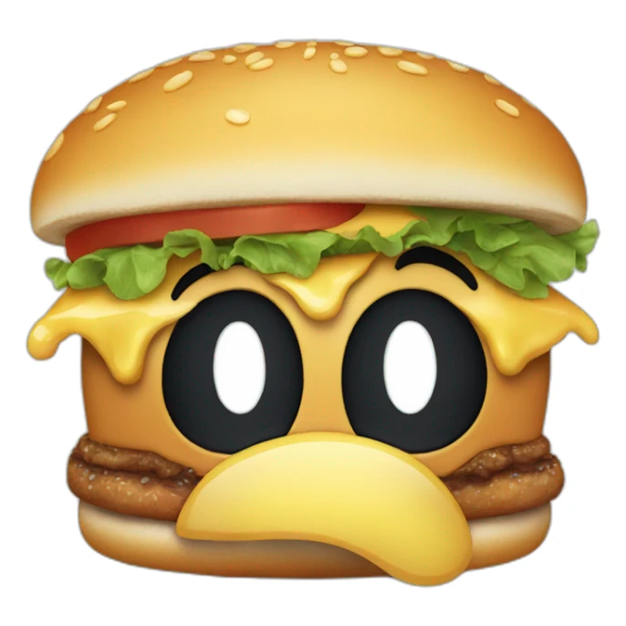 Mickey Mouse crying with a hamburger sticker