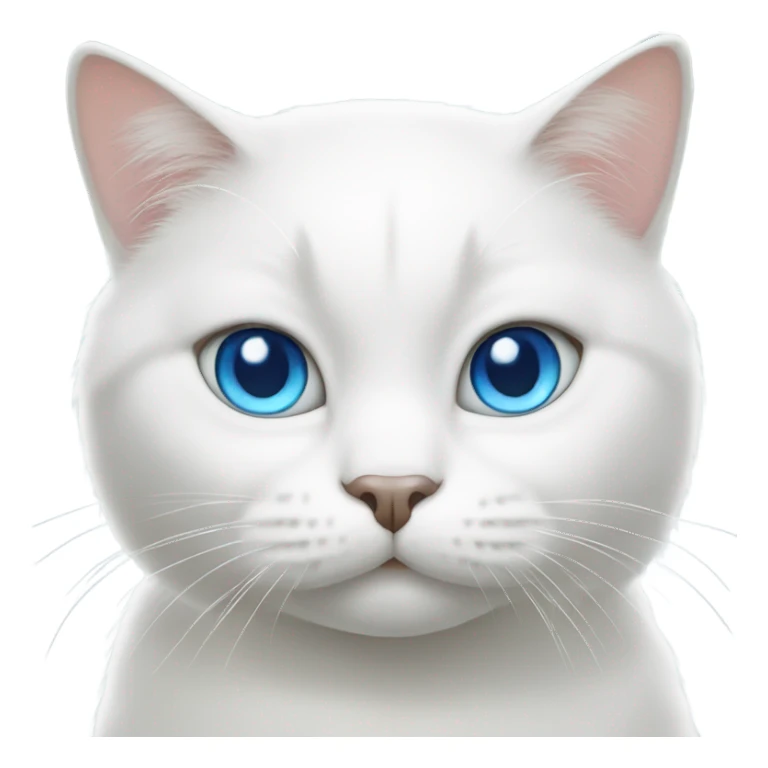 white cat with blue eyes  sticker